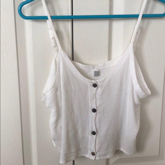 White button down crop/tank top - Picture 1 of 3